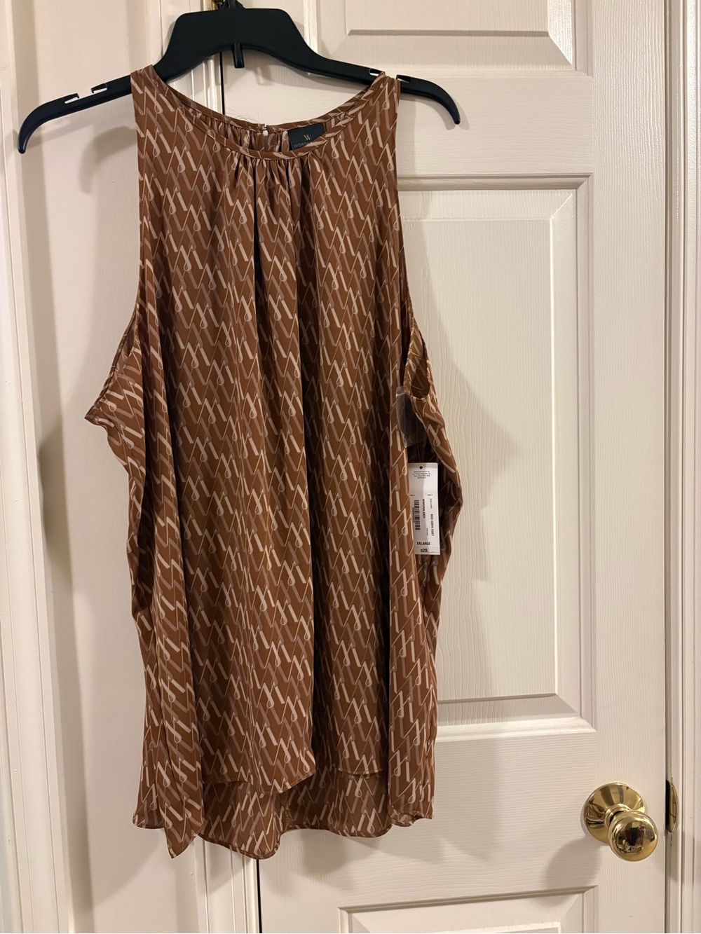 Worthington Brown Printed Cold-Shoulder Camisole